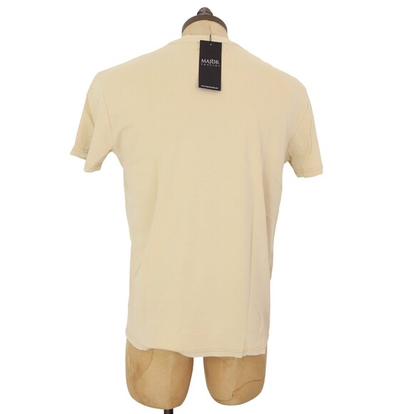 Major Threads Signature Boxed T-Shirt S Cream Basic Logo Tee 100% Cotton NWT - Picture 3 of 7